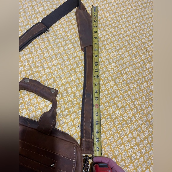 Kattee Full Grain Leather Briefcase Brown Laptop Messenger Bag 16” - Picture 5 of 9